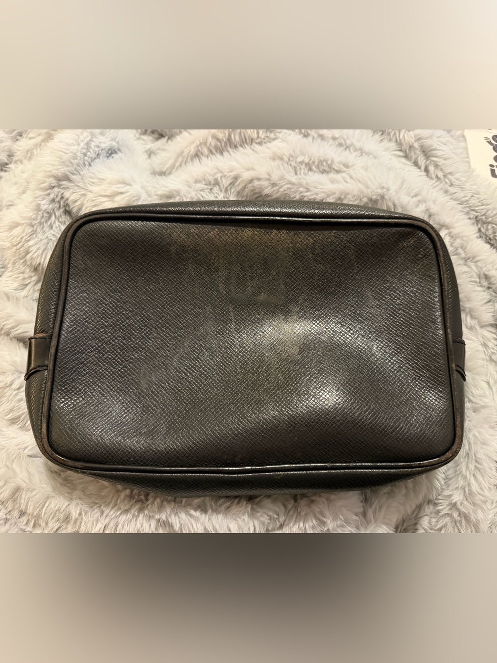 Louis Vuitton Black Leather Travel Pouch - Classic Carry Case